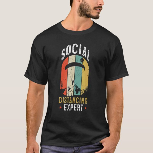T-shirt Social Distancing Expert Paragliding Paraglider Vi (Devant)