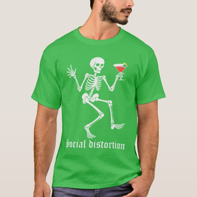 T-shirt Social Distortions Skeleton Drinking Party Minimal (Devant)