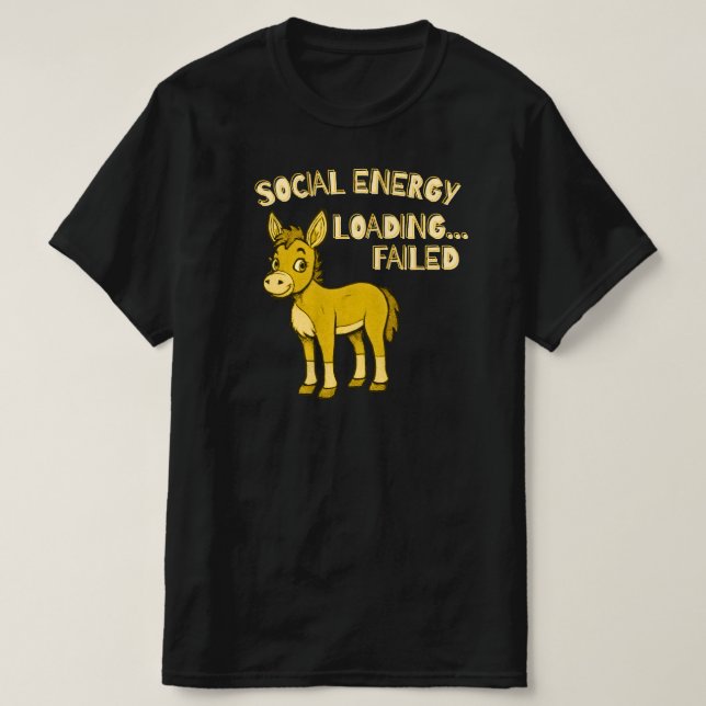 T-shirt Social Energy Loading Failed Funny Introvert  (Design devant)