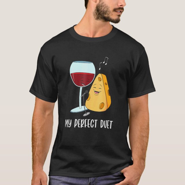 T-shirt Social Media Duet Design Pour Le Vin Et Le Fromage (Devant)
