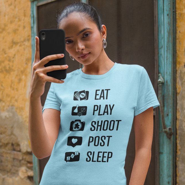 T-shirt Social Media Gamer Black Art Femen Chemise (Créateur téléchargé)