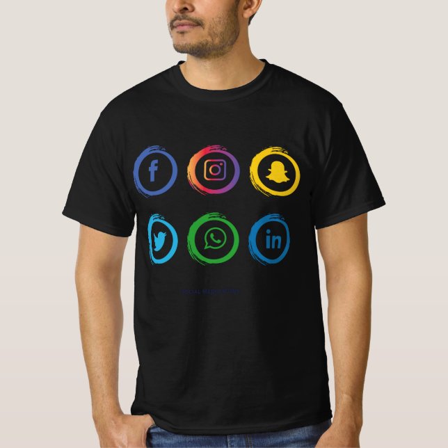 T-shirt Social media icons (Devant)