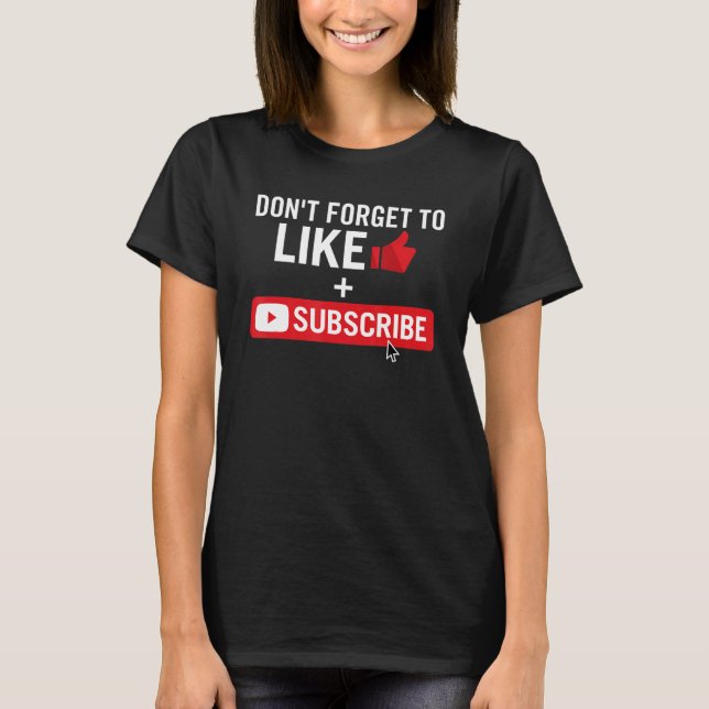 T-shirt Social Media Marklike And Subscribe (Devant)