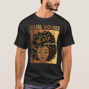 T-shirt Social Travailleur Histoire Noire Reine Melanin Af