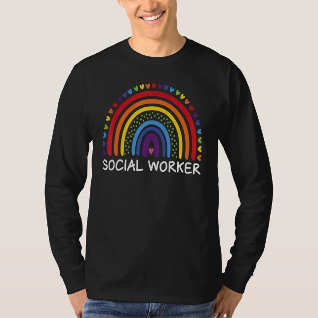 T-shirt Social Worker Boho Rainbow Back To School Apprecia (Devant)