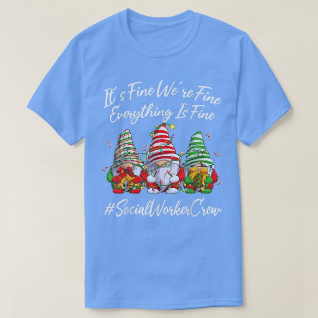 T-shirt Social Worker Crew Drôle Tout est beau Christ (Design devant)