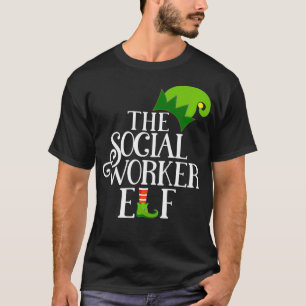 T-shirt Social Worker Elf Matching Famille Groupe Noël