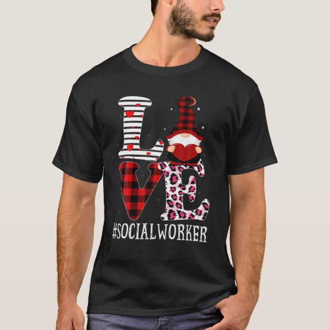 T-shirt Social Worker Love Femmes Leopard Appréciation Val (Devant)