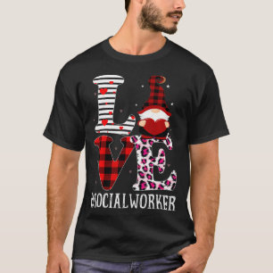 T-shirt Social Worker Love Femmes Leopard Appréciation Val
