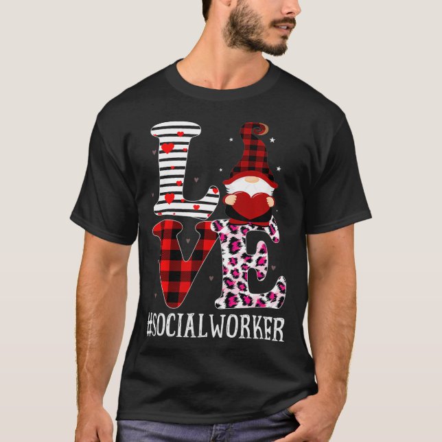 T-shirt Social Worker Love Femmes Leopard Appréciation Val (Devant)