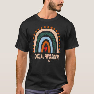T-shirt Social Worker Rainbow Cute Appréciation essentiell
