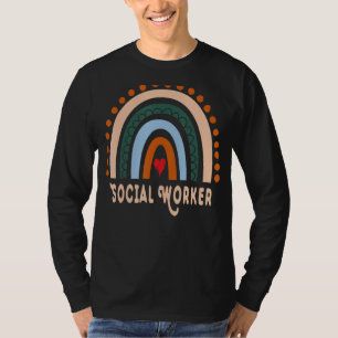 T-shirt Social Worker Rainbow Cute Appréciation essentiell