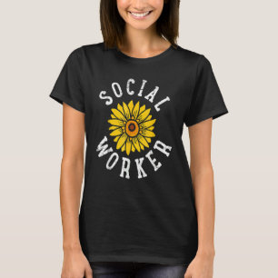 T-shirt Social Worker Social Travail Sunflower Cute Vintag