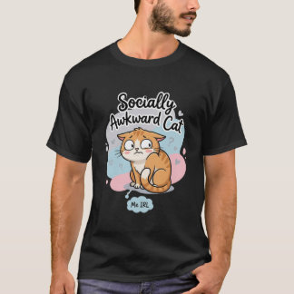 T-shirt Socially Awkward Cat Tee | Introvert Cat Lover