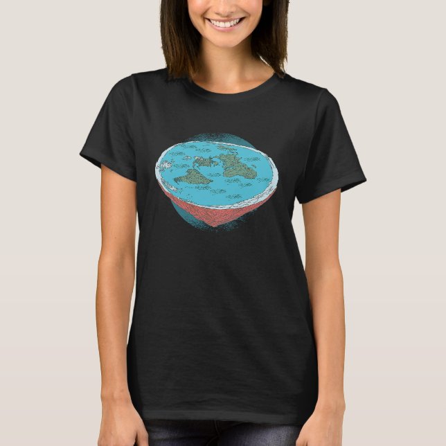 T-shirt Société de la Terre plate comme Théorie de la Terr (Devant)