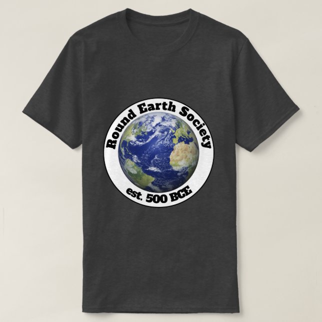 T-shirt société de la terre ronde (Design devant)