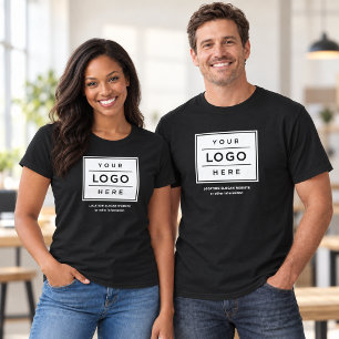 T-shirt Société de logo d'entreprise noir Nom du personnel