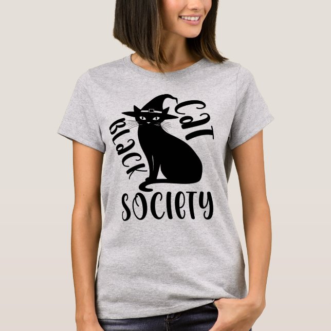 T-shirt Société des chats noirs, Femmes d'Halloween (Devant)