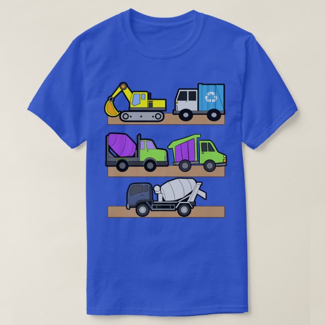 T-shirt Société Excavator Concrete Mixer Dump T (Design devant)