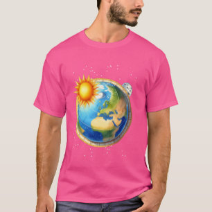 T-shirt Société Terrienne Plate Hommes Drôle Conspiration