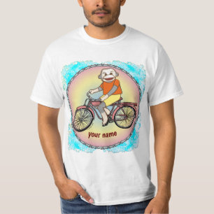 T-shirt Sock Monkey Bicycle
