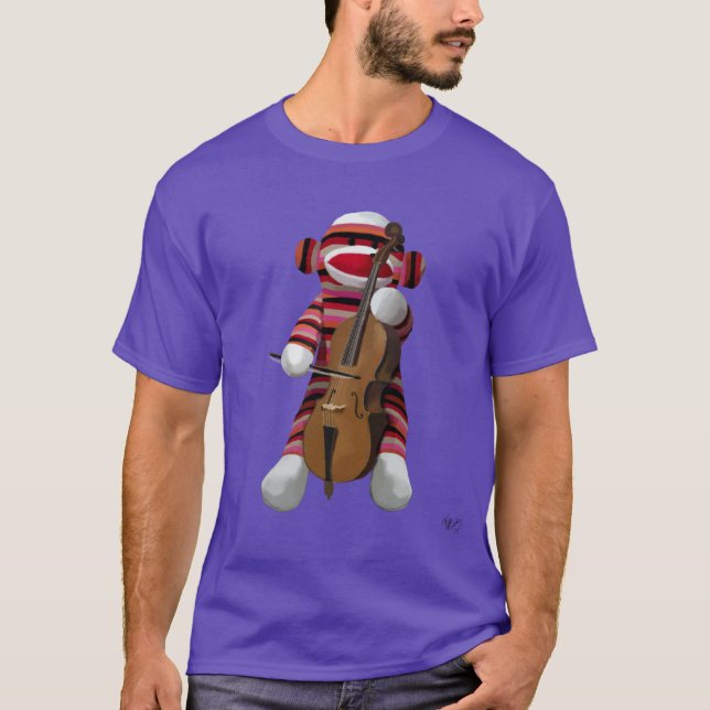 T-shirt Sock Monkey et Cello 2 (Devant)
