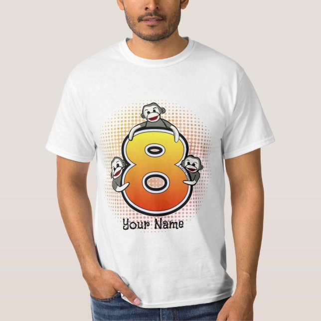 T-Shirt Sock Monkey Numéro 8 (Devant)