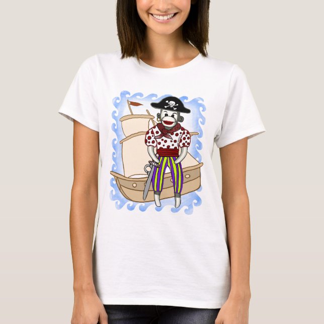 T-shirt Sock Monkey Pirate (Devant)