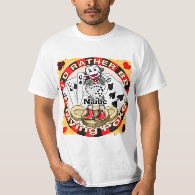 T-shirt Sock Monkey poker (Devant)