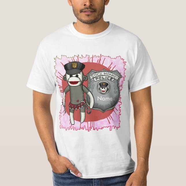 T-shirt Sock Monkey Police (Devant)