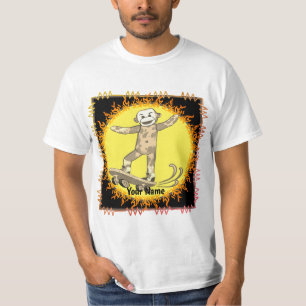 T-shirt Sock Monkey Skateboard