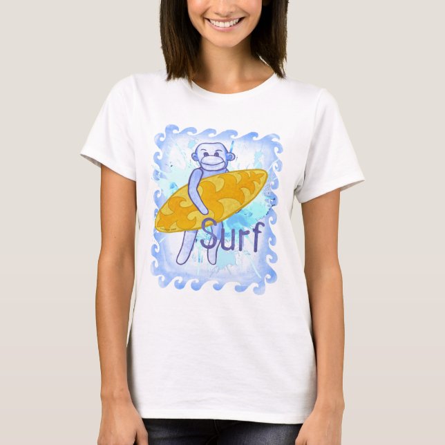 T-Shirt Sock Monkey Surfeur  (Devant)