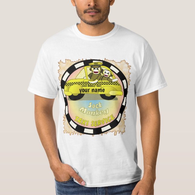 T-shirt Sock Monkey Taxi (Devant)