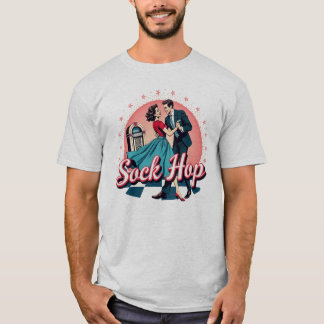 T-shirt Sockhop les années 50 Danse Retro Couple Graphisme
