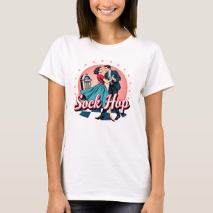 T-shirt Sockhop les années 50 Danse Retro Couple Graphisme