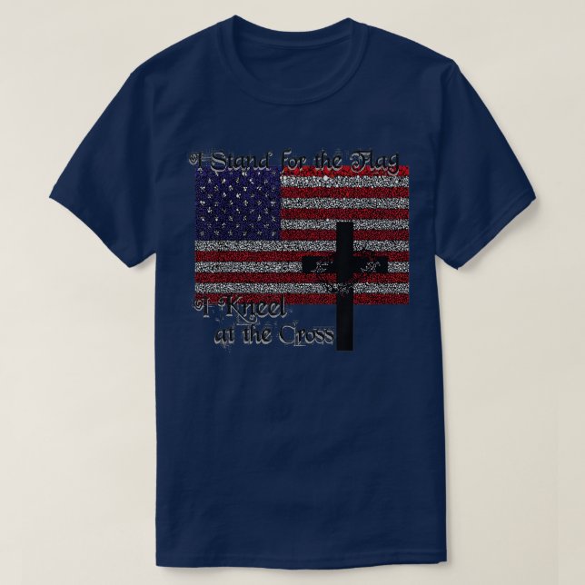 T-shirt Socle pour le Drapeau pour le Patriotique croisé C (Design devant)