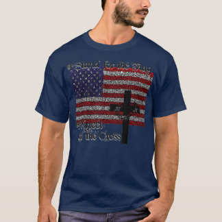 T-shirt Socle pour le Drapeau pour le Patriotique croisé C