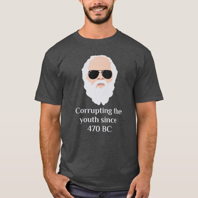 T-shirt Socrates corrompant le voyou drôle de la jeunesse (Devant)