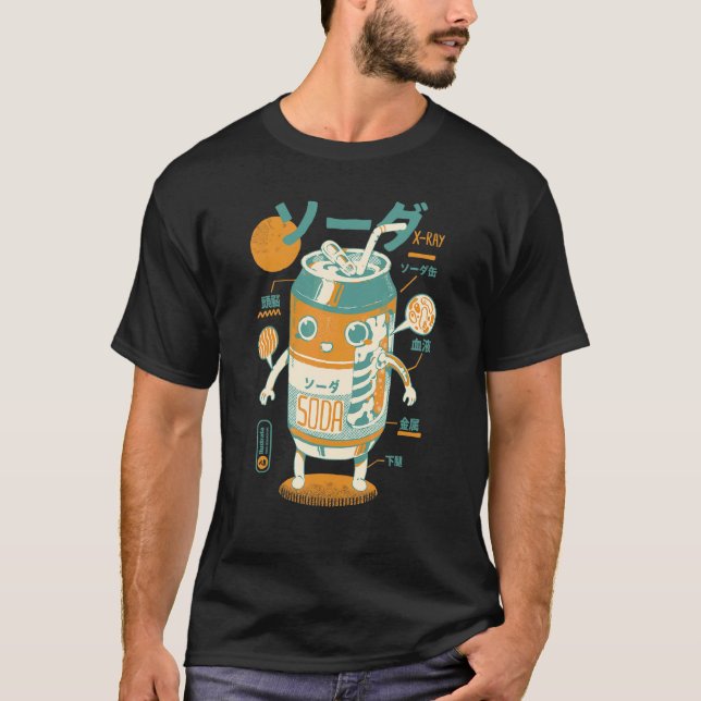 T-shirt Soda Can X Ray Sci fi Japanese Soda Anatomy   Drin (Devant)