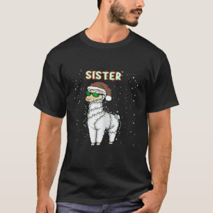 T-shirt Sœur amoureux de lama assortis lama de Noël pyjama