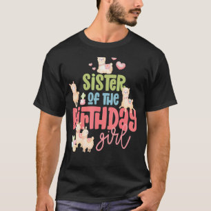 T-shirt Soeur Anniversaire Fille Llama Party Fiesta Llamaz