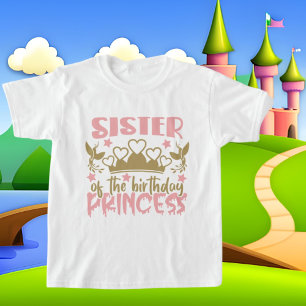 T-shirt Soeur Anniversaire Princesse mot art