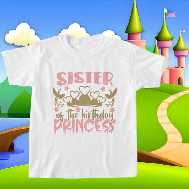 T-shirt Soeur Anniversaire Princesse mot art (Créateur téléchargé)