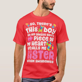 T-shirt Sœur Autisme pour Hommes Femmes Garçons Filles Enf