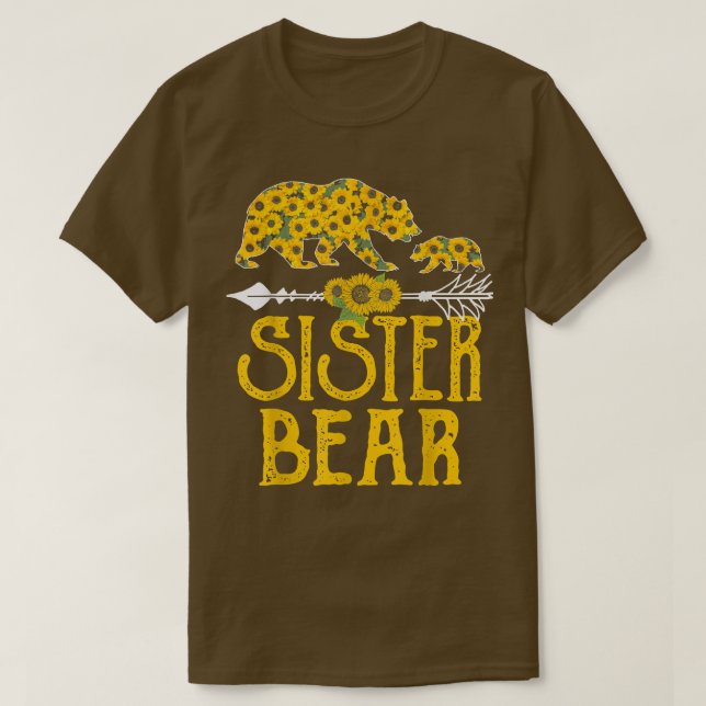 T-shirt Soeur Bear Famille Sunflower Lover (Design devant)