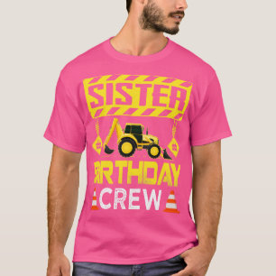 T-shirt Soeur Birthday Crew Girls Construction Crew Birth
