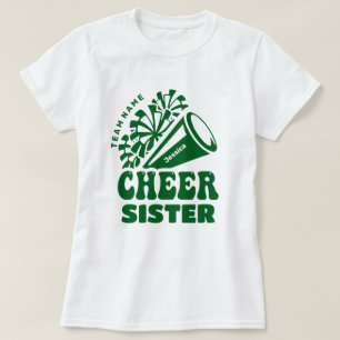 T-shirt Soeur Cheer avec Nom d'équipe personnalisé et Nom 