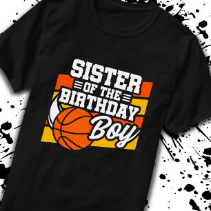 T-shirt Soeur d'anniversaire Boy Boys Basketball Anniversa
