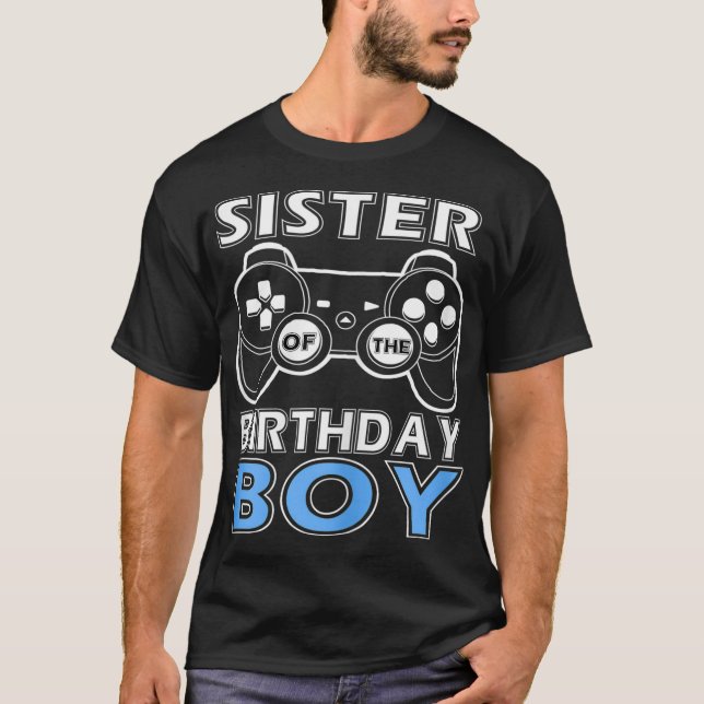 T-shirt Soeur d'Anniversaire Garçon Vidéo Game Outfit Game (Devant)