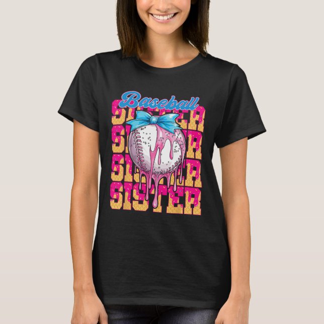 T-shirt Soeur de baseball Retro Crème de glace Driam Coque (Devant)
